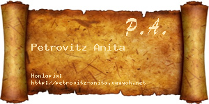 Petrovitz Anita névjegykártya